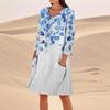 Women's 3/4 Sleeved Printed Fashion Loose Casual Dress