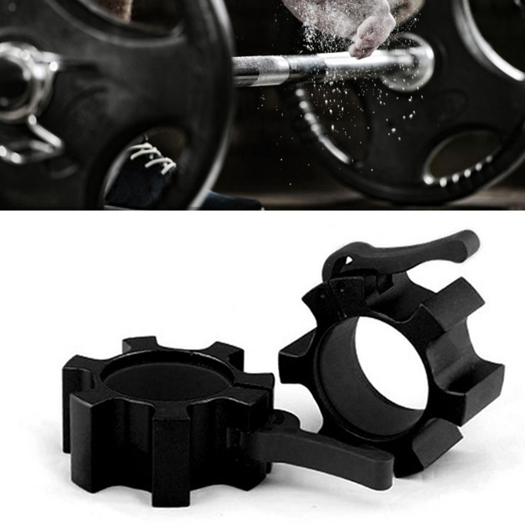2PCS 50mm Barbell Collar Lock Aluminum Alloy Quick Release Locks Collar Clips for Fitness Training Bodybuilding Black