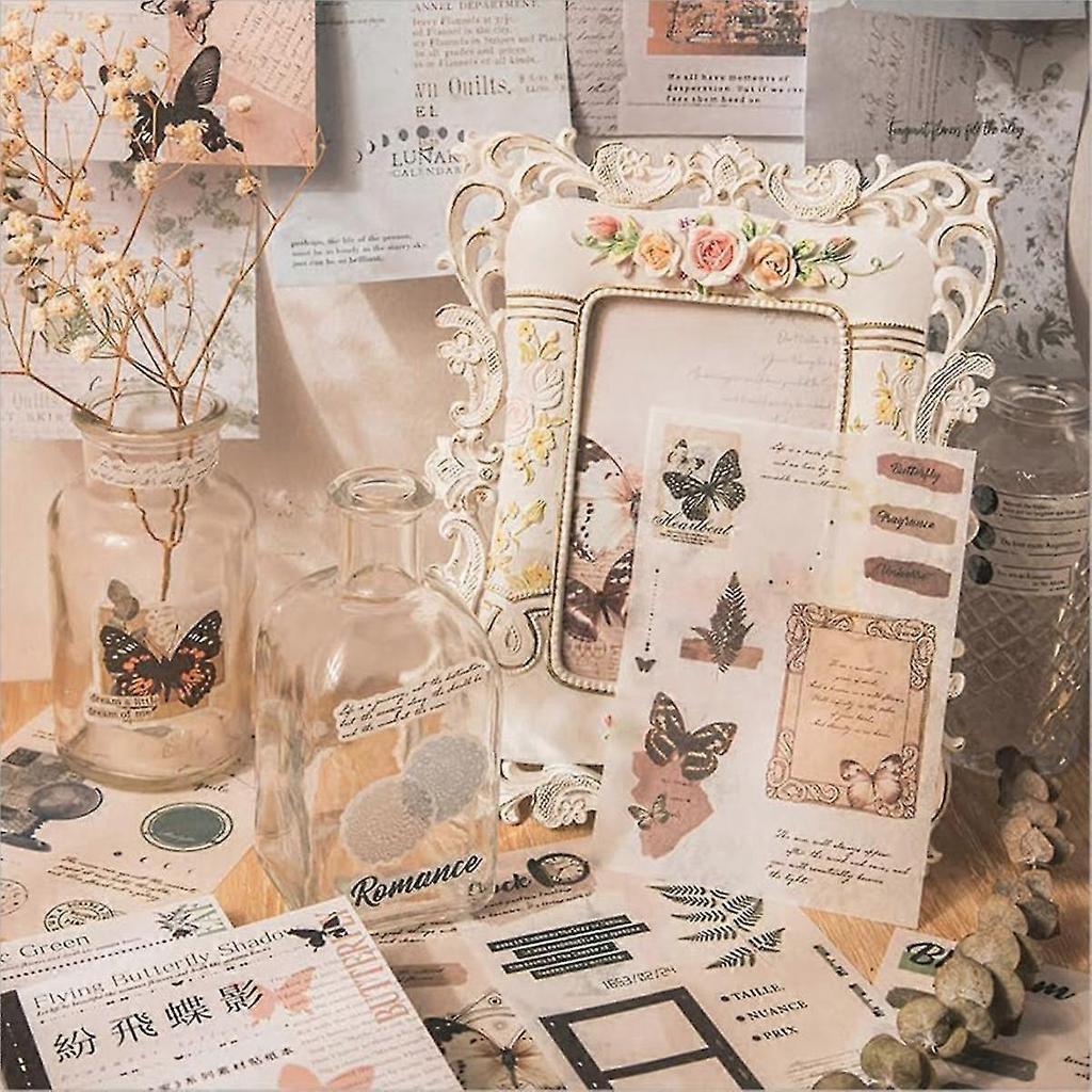 40 Sheets Nature Themed Washi Stickers Book For Adults, Botanical Plant Stickers Junk Journaling Sc