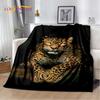 3D-Cartoon-Tiger, Wolf, Löwe, Leopard, Tier, Plüschdecke, Flanelldecke, Überwurf, Decke für Wohnzimmer, Schlafzimmer, Bett, Sofa, Picknick