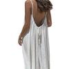 2025 European Women's Spaghetti Strap Backless Loose Long Home Dress