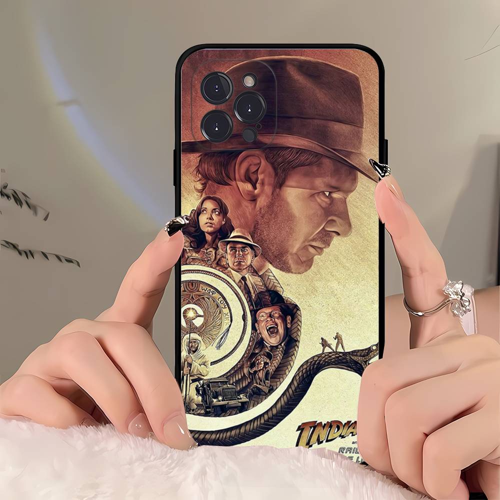 Adventure Movie I-Indiana Jones Phone Case For Iphone 16 15 17 13 14 12 11 Pro Max Plus Black Shell Cover Case