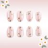 Square Press On Nail Flower Fake Nail Glues On Nail Artificial Acrylic Nail 12 Size 24pcs Stick On Nail for Women Girls