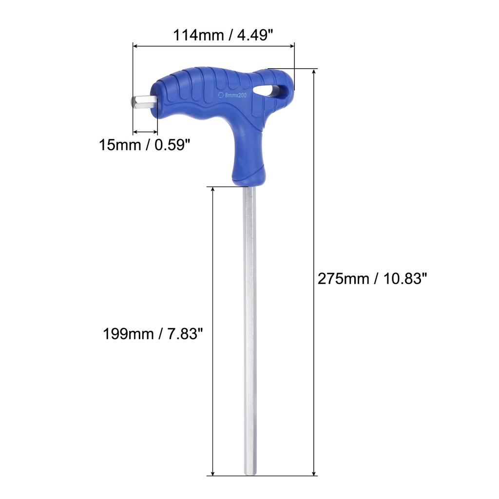 4pcs Hex Key T-Handle Dual End Wrench 1.5/2/2.5/3/4/5/8mm Metric CR-V Steel Flat End Spanner Automotive Household Maintenance