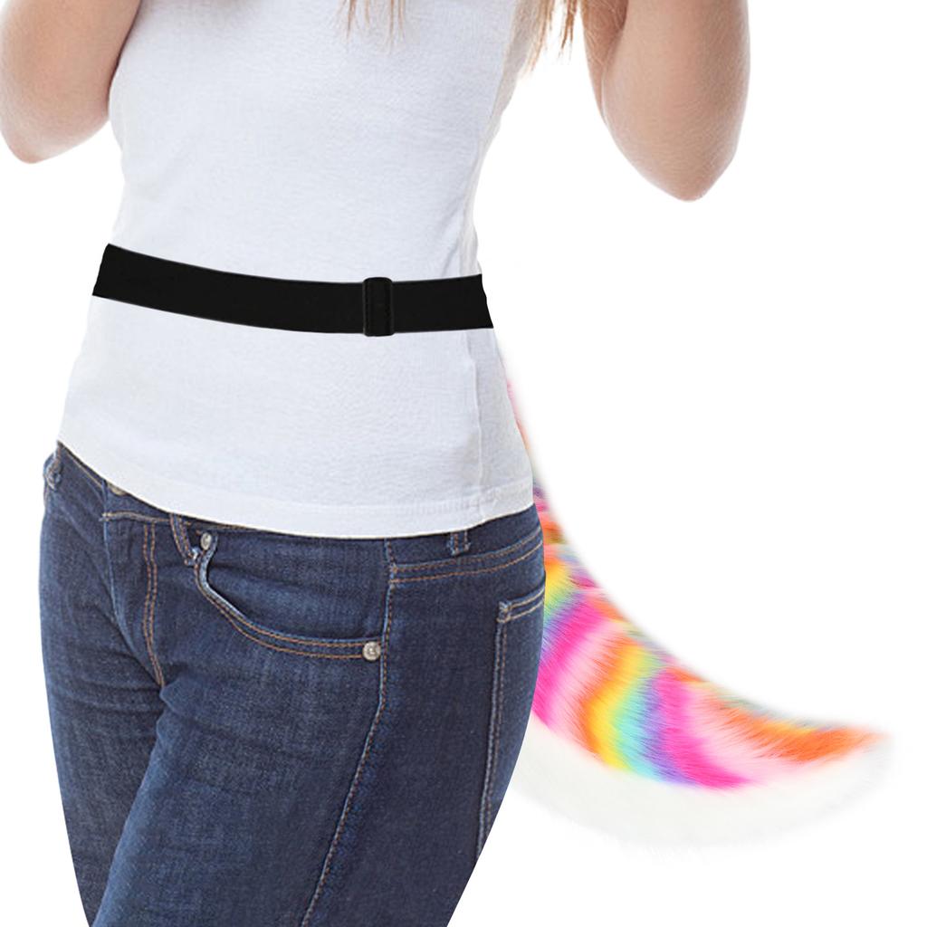 Handmade plush fox tail rainbow beast tail costume comic exhibition large wolf tail cosplay props accessories