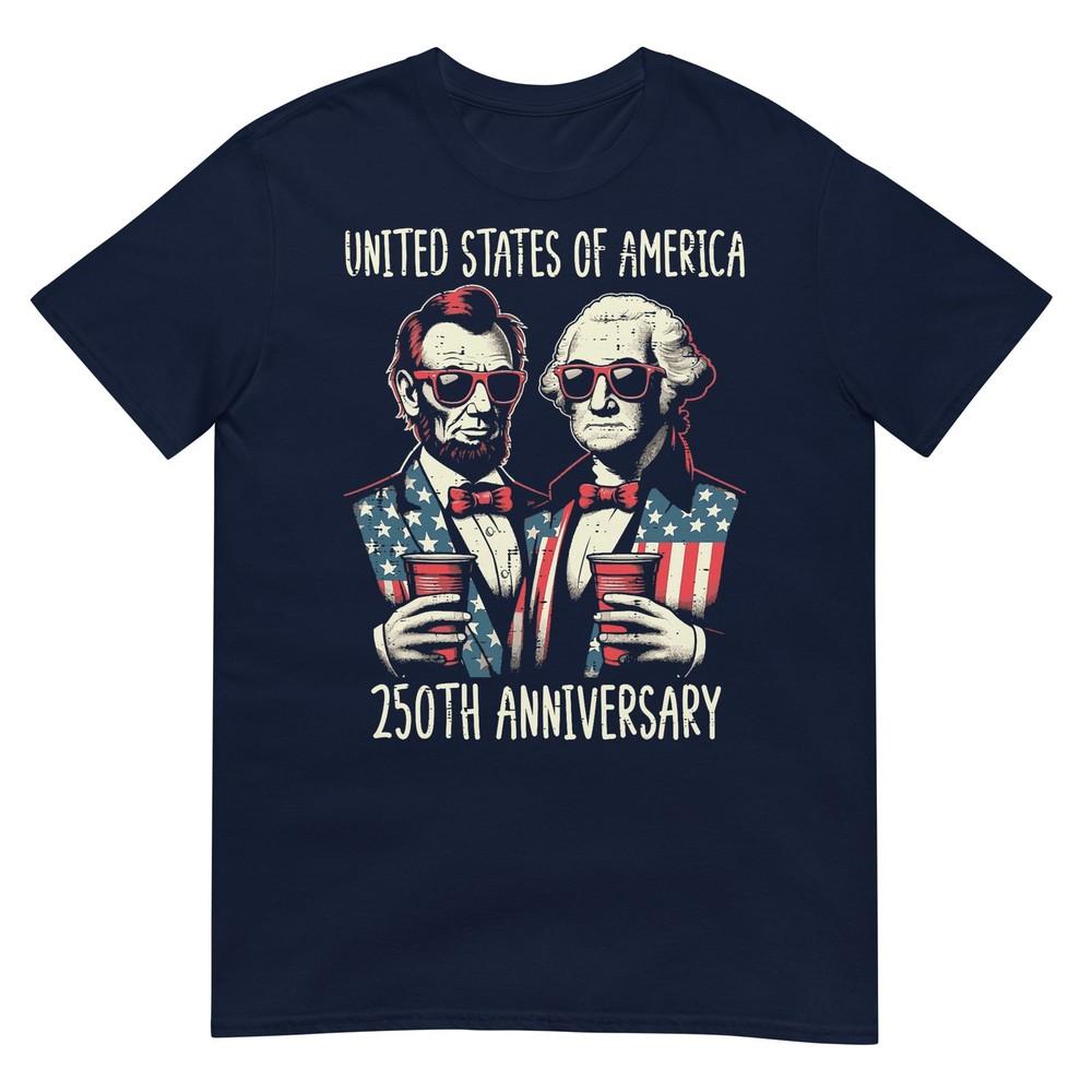 United States America 250th Anniversary Lincoln Washington Tshirt S