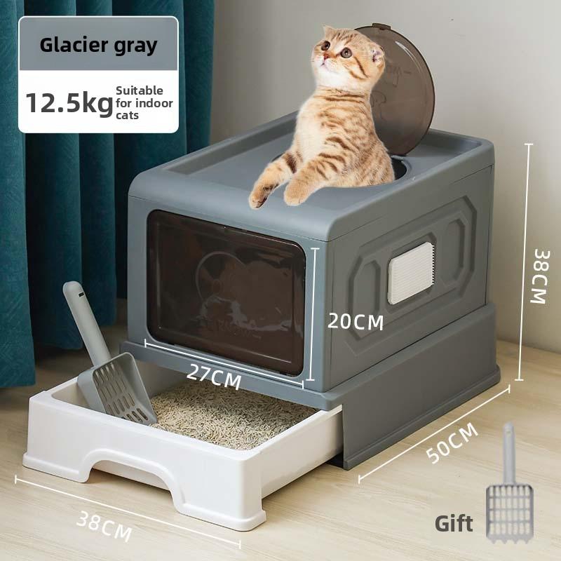 Non-Toxic Kitty Large Fully Enclosed Cat Litter Tray Drawer Type Anti-Splash Cat Toilet Top Out Cat Litter Tray Cleaning Basin Nest