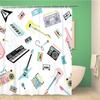 Music Rock Shower Curtains Rap Radio Shower Curtain Bathroom Decorative Waterproof Polyester Fabric Bathtub Screen With Hooks