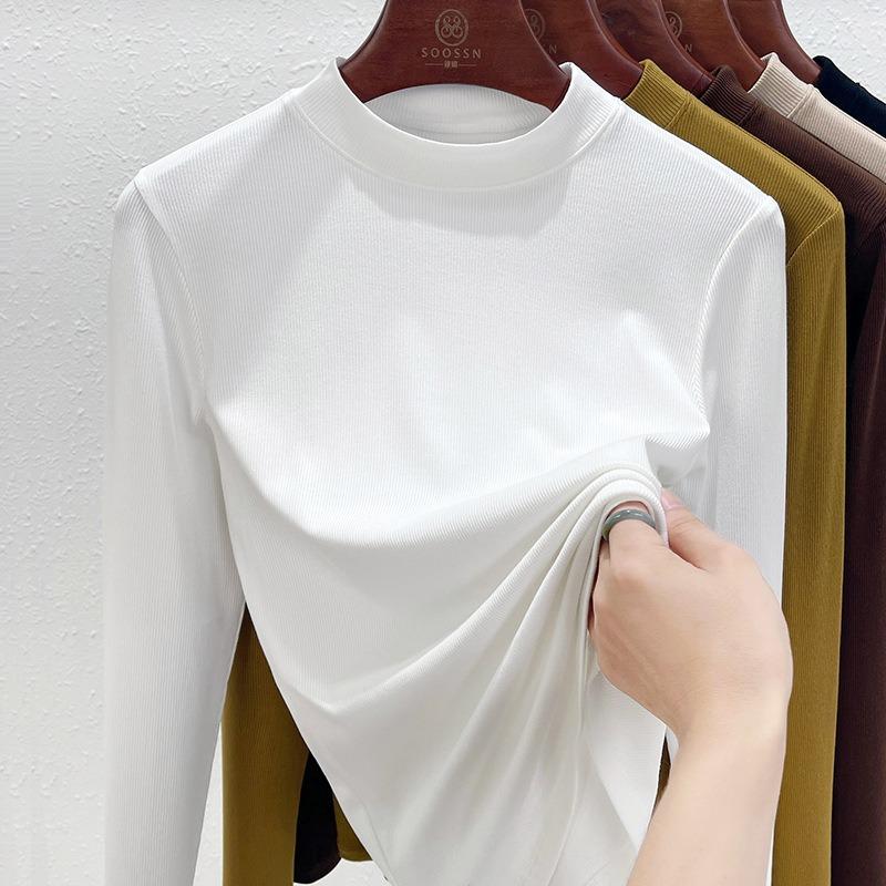 Semi-turtleneck Bottoming Shirt Women's Summer New Women's Clothing Basic Long-sleeved Women's Modal Top