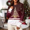 Women's Casual Long Sleeve Christmas Graphic Crewneck Sweatshirt Pullover Top for Holiday