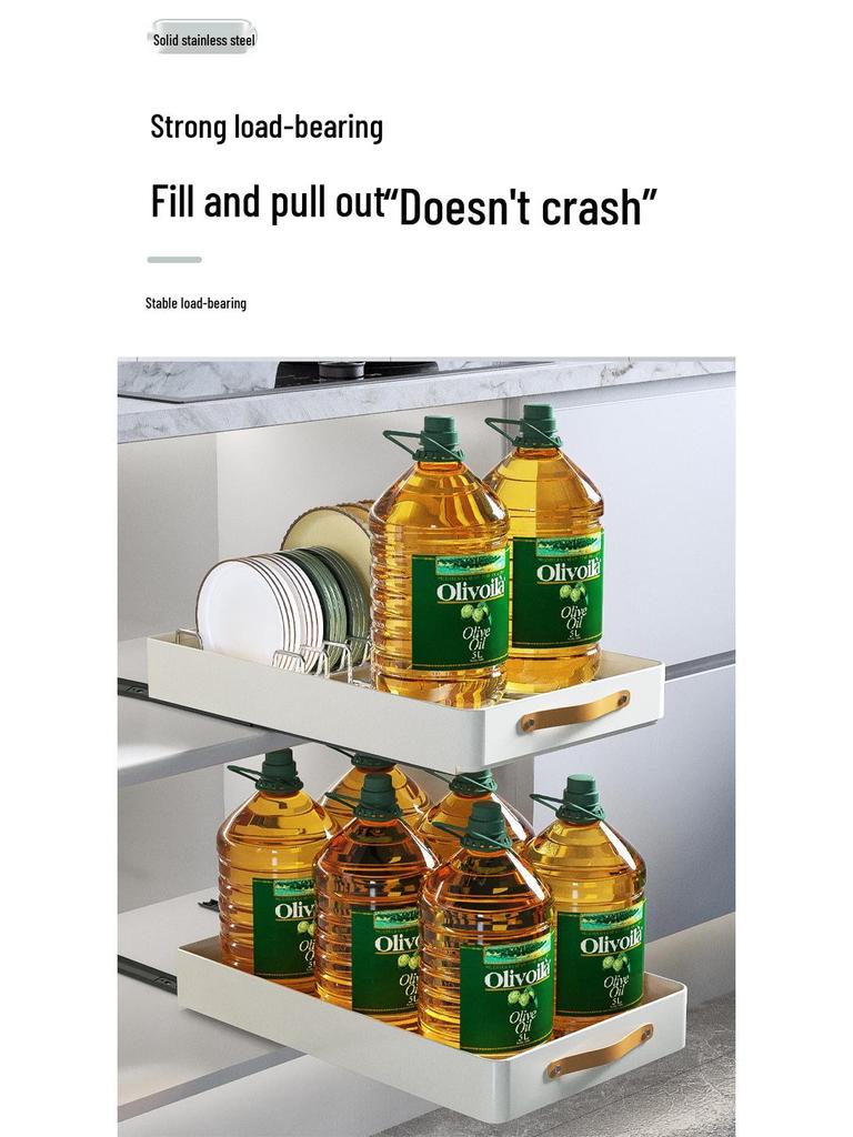 Bowl & Dish Pull-Out Storage Rack - In-Cabinet Drainer & Organizer