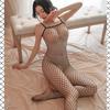 European & American One-Piece Open Crotch Strappy Mesh Bodysuit