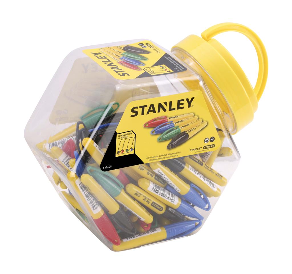 Mini Marker 4 Types Of Colors Round Tip Stanley - 72 Pcs - S/47-329-1