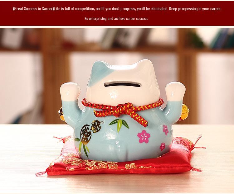 Large Ceramic Lucky Cat Ornament: Creative Piggy Bank & Home Decoration Gift