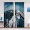 Mountain Landscape Sheer Voile Curtain Snow Peak Lakes Nature Scenery Window Tulle Curtains for Living Room Modern Bedroom Decor