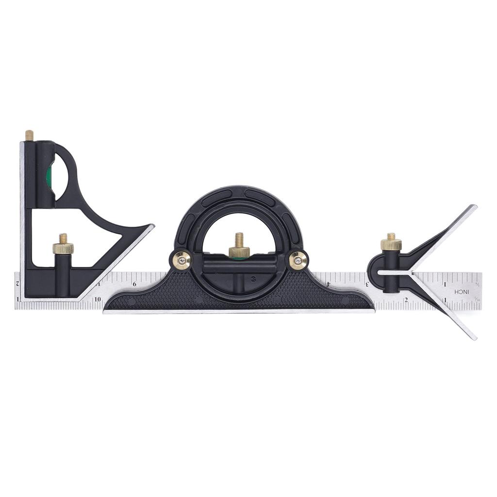 300MM Combination Square Length Depth Angle Measuring Ruler Stainless Steel Multifunctional Gauge