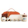 Chinese Ru Kiln Ancient Rhyme Opening Kuaike Cup One Pot Three Cups Travel Tea Set Portable Business Gifts