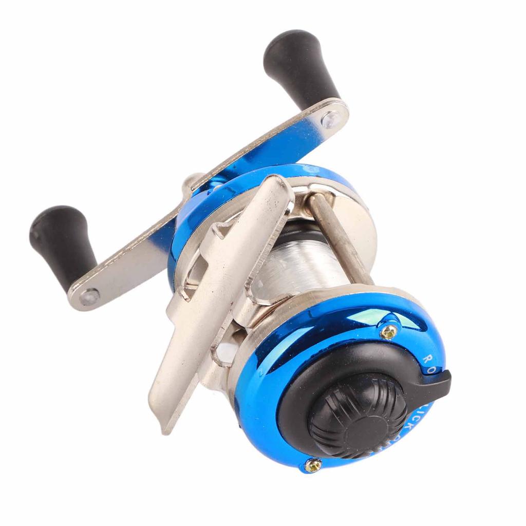 Rolle Typ Trommelrolle Horizontal mit Schnurrolle Eisangelrolle Angelgerät(blau )