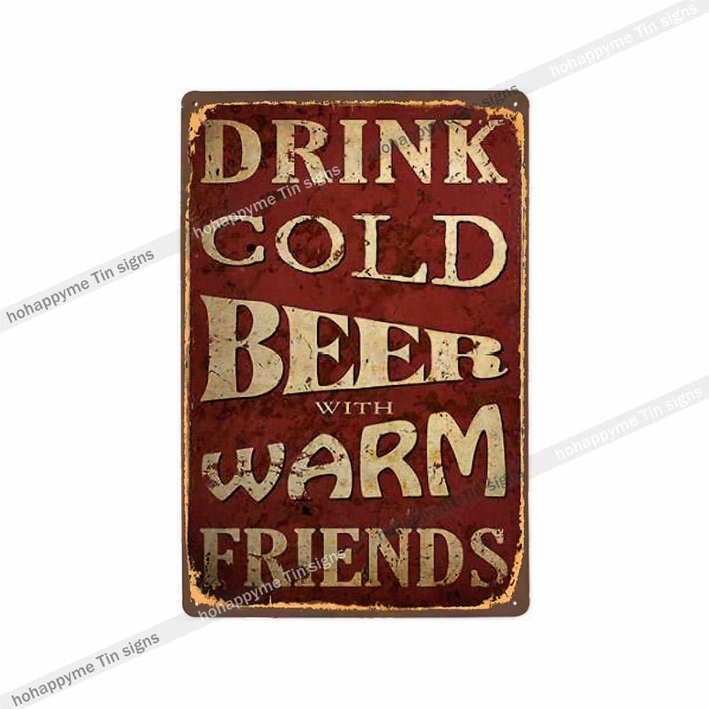 Home Decor Vintage Metal Poster Alcohol Brewing Beer Plates Decorative Bar Pub Club Wall Tin Painting Retro Plaque 20x30cm