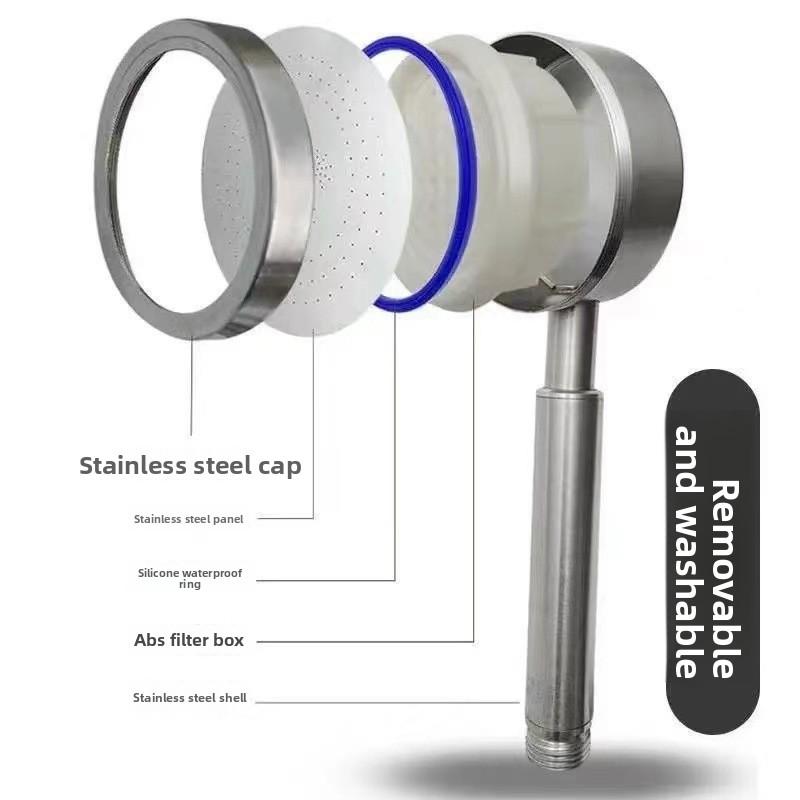 304 Stainless Steel Pressurized Shower Head, Little Waist Bathroom Pressurized Shower Head Hose Set