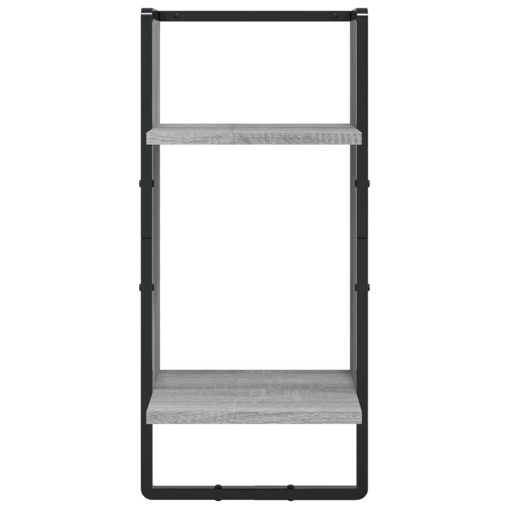 4 Piece Wall Shelf Set with Bars Grey Sonoma Particleboard