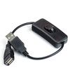 USB Cable Male To Female Switch ON OFF Cable Toggle LED Lamp Power Line Black/White