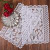 2 Pack Rectangle Lace Placemats for Tables, 17.7x11.8 Inch Handmade Embroidered Crochet Placemats Floral Lace Table Runner Dresser Doilies for