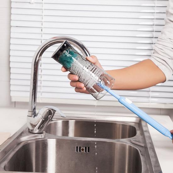 Bottiglia Tazza Spugna Spazzola Tubo di Vetro Detergente Retrattile Strumento di Pulizia della Cucina