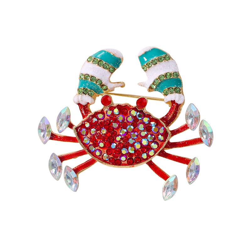 Fashionable Retro Colorful Crab High-end Luxury Accessories Temperamental Crab Brooch
