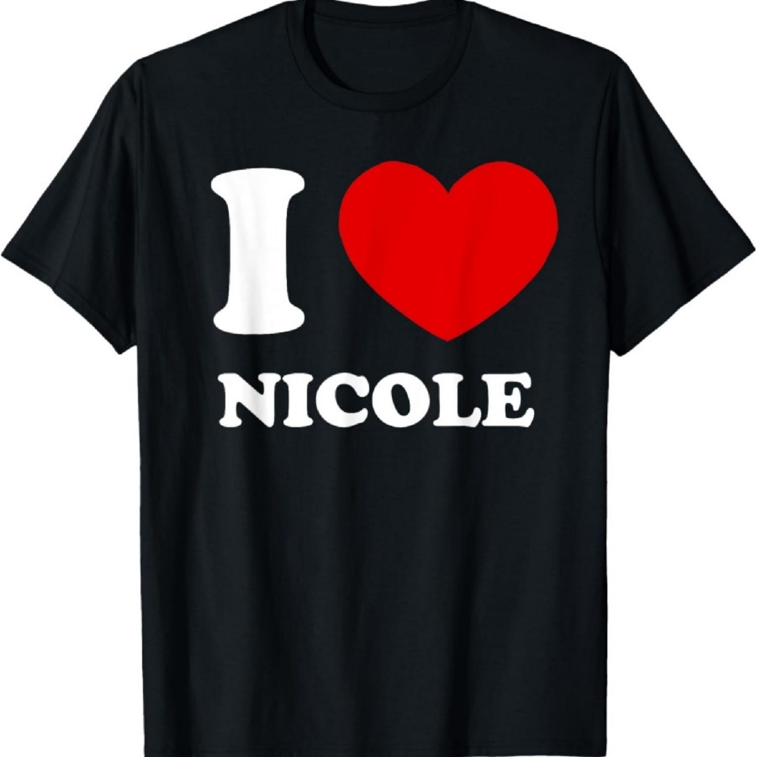 Я люблю Николь Я обожаю Николь Смешная футболка с Николь XXXXXL чёрный