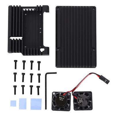 Aluminum Alloy Heat Dissipation Shell Case with Dual Fan Fit for Raspberry Pi 3 Model 2b 3b