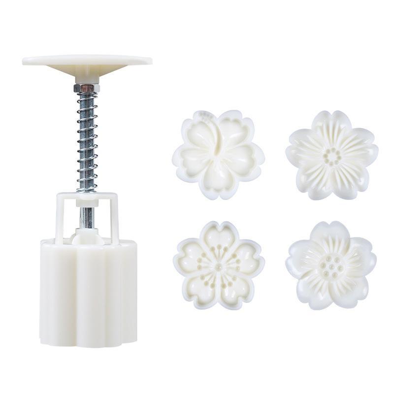 Plastic Hand Pressure Mooncake Mold Cookie Stamps Reusable Pastry Maker Tool Mid Autumn Festival For Baking Dessert Making