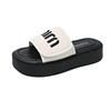 Thick-soled Letter Cool Slippers Women's Spring and Summer Outer Wear 2025 New Casual Soft-soled Non-slip One-word Drag Going Out Beach Shoes