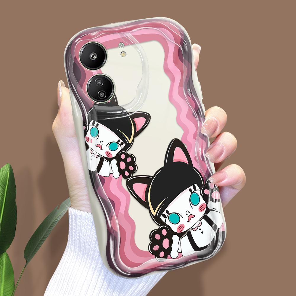 

Милый мультяшный узор, кремовая текстура, мягкий силиконовый чехол с волнистыми краями, чехол для телефона Xiaomi Redmi Xiaomi 12T Pro белый