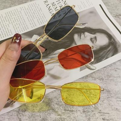 Trendy European & American Small Frame Metal Square Sunglasses 361