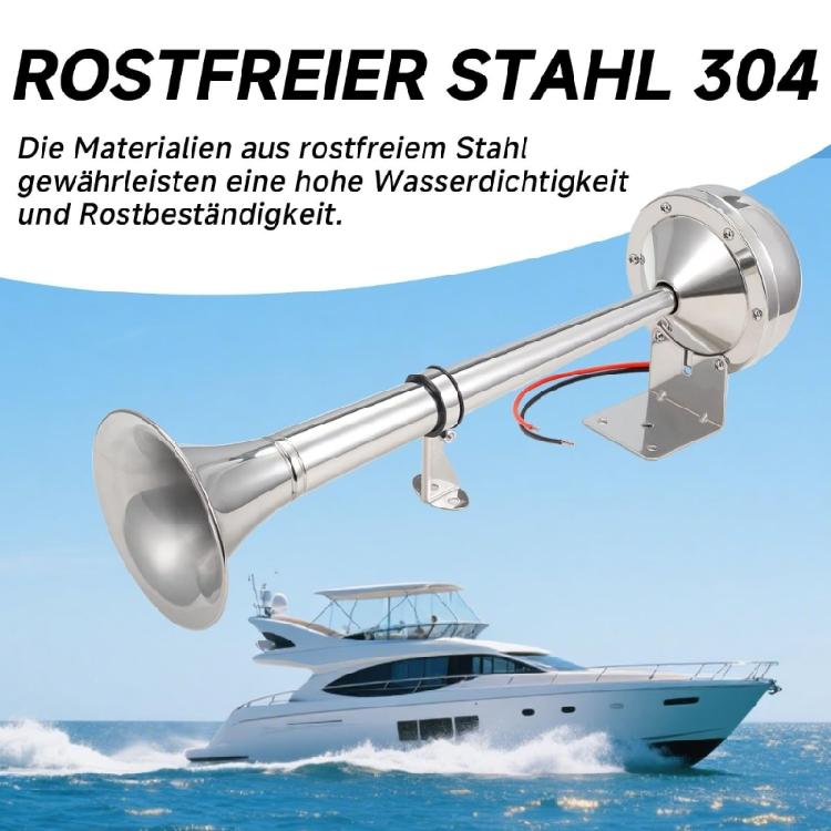 Ocean Going Ship Trumpet System Rust Resistant Marine Horn Clear 125dB for Professional Mariners