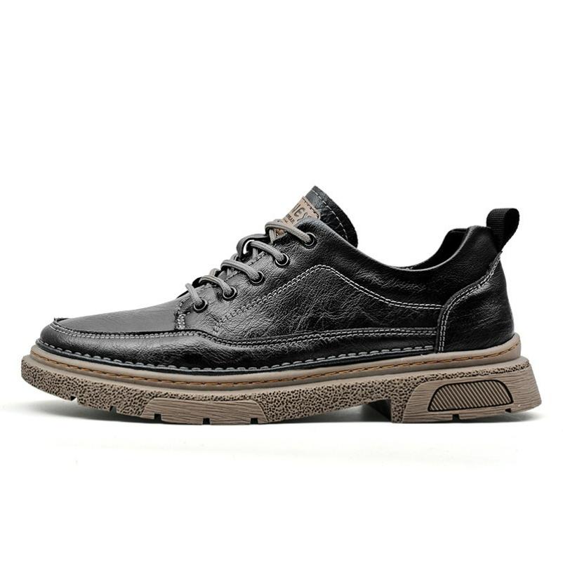 Large Size Retro Leather Shoes Men's Trend Casual Shoes Men's Outdoor Sneakers Men's Casual Leather Shoes