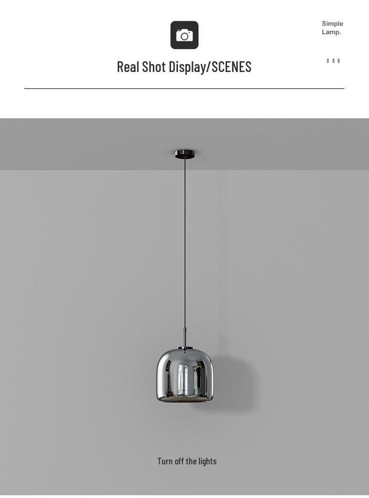 Minimalistische italienische Glas-Pendelleuchte für Nordic Style Bar, Arbeitszimmer oder Schlafzimmer