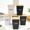 Tinplate Material Tea Tin Sealed Design Bamboo Cover Tea Jar Creative Shape Irregular Shape Sealed Tinplate Storage Jar