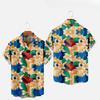 Men's Fashion Summer T-Shirts Hawaiian Print Cozy Casual One Button Shirts Short Sleeve Beach Oversized Shirts