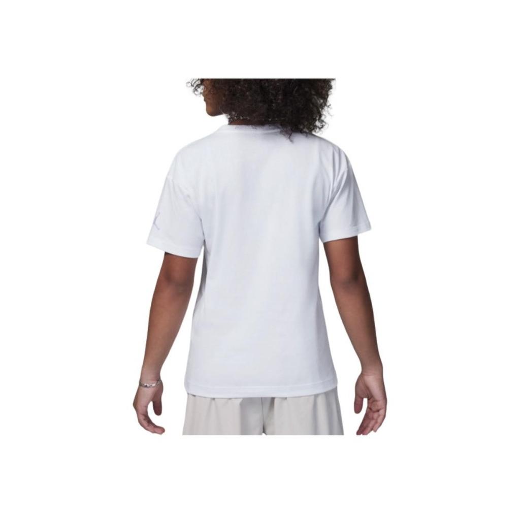 Jordan Flight Series Comfortable Printed Round Neck Short Sleeve T-Shirt Kids Tops White HF2053-100