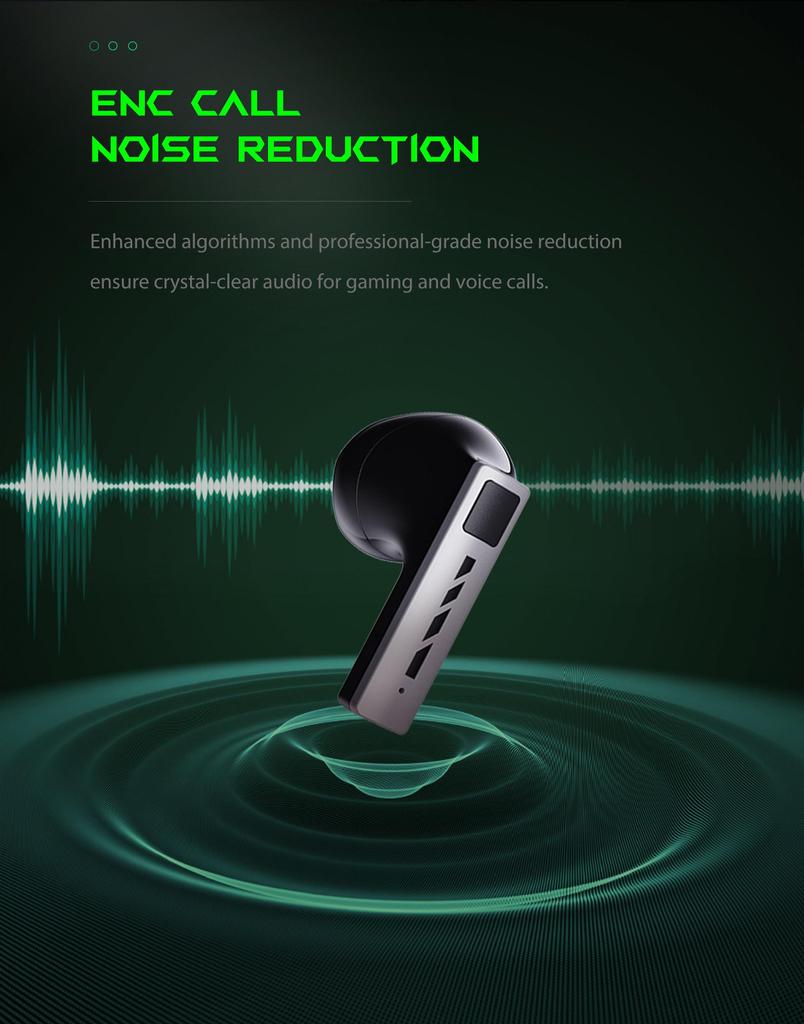 Black Shark Bluetooth slúchadlá T11 s Bluetooth 5.3, Stereo potlačením hluku a RGB osvetlením