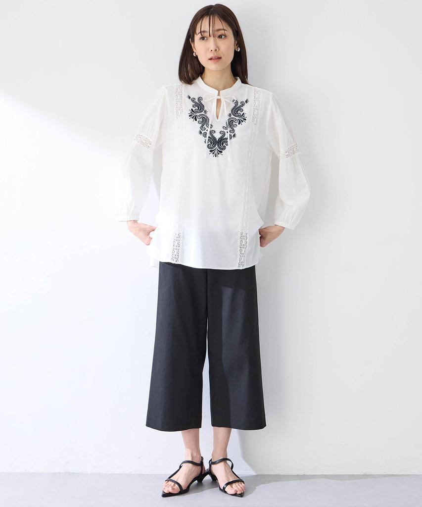 Petit Honfleur Embroidered Tunic White Blouse, Women's, 523265,