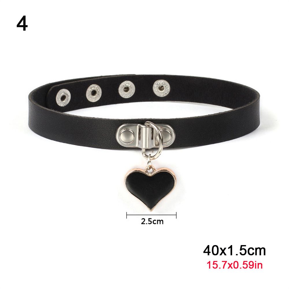 Collana girocollo punk gotica regolabile in PU: pelle PU nera con