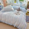 Spring/Summer Kids' Cotton Lace Duvet & Sheet Set - Korean Style, A-Grade, Puffy, 3-Piece