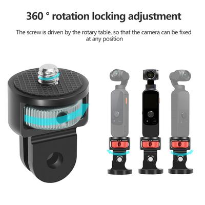 Adaptor mini trepied din aluminiu pentru cameră Adaptor de conversie CNC pentru Gopro Hero 10 9 Insta360 și alte accesorii standard 1/4