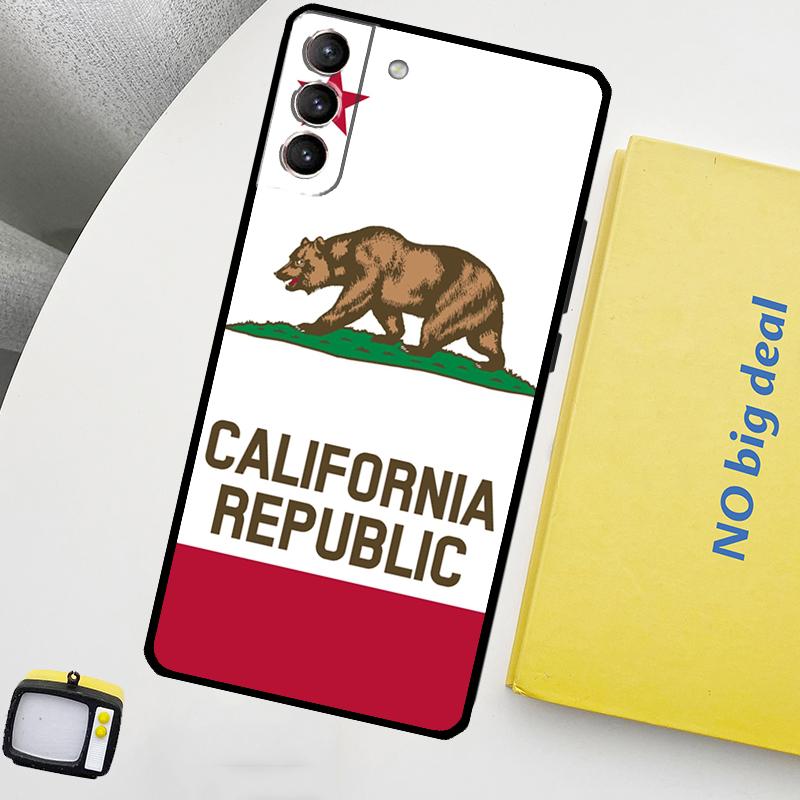 Custodia con Bandiera della California per Samsung Galaxy S23 FE S22 Ultra S20 S21 FE S8 S9 S10 Plus Note 10 20 Ultra Cover