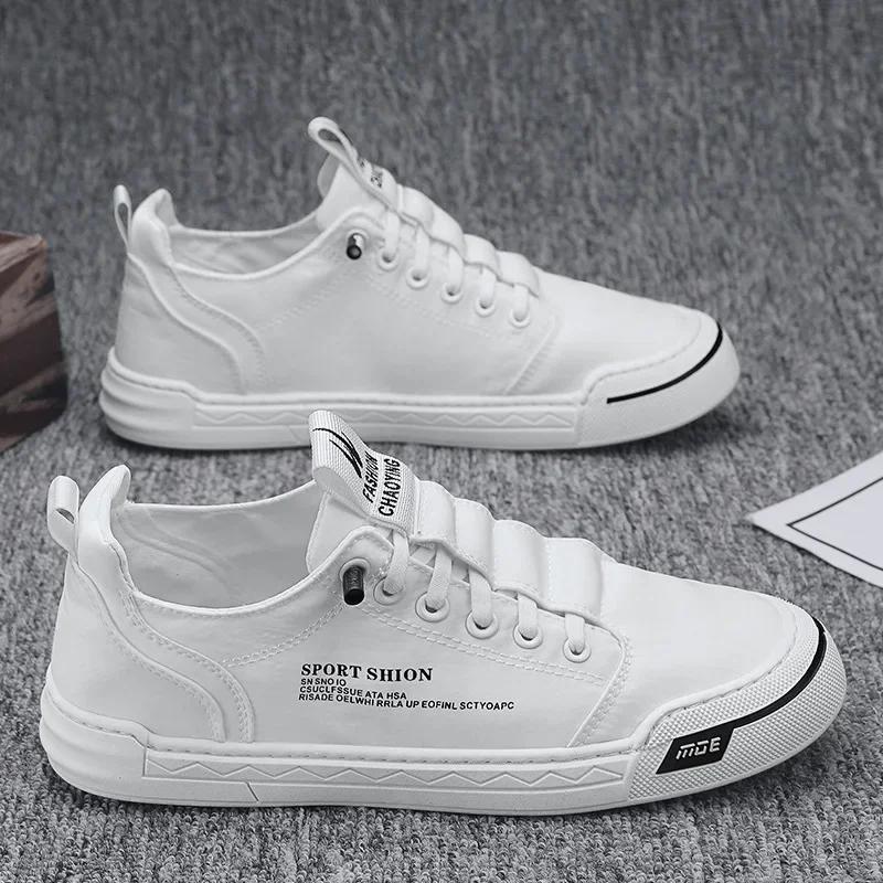 

Модные мужские кроссовки из ткани Ice Silk Canvas Дышащая повседневная обувь для мужчин Прогулки на открытом воздухе Плоские удобные туфли-лоферы Zapatillas De Hombre 44 белый