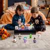 Adventní kalendář pro panenky Halloween obsahuje 24 dárků, adventní kalendář s hororovými postavami Halloween, odpočítávací kalendář Halloween s hračkami s překvapením