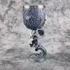 Calice da Vino in Acciaio Inossidabile Graal del Drago Scultura Tridimensionale Creativa 3D Coppa Medievale Retrò per Coppia Coppa da Vino Rosso in Resina